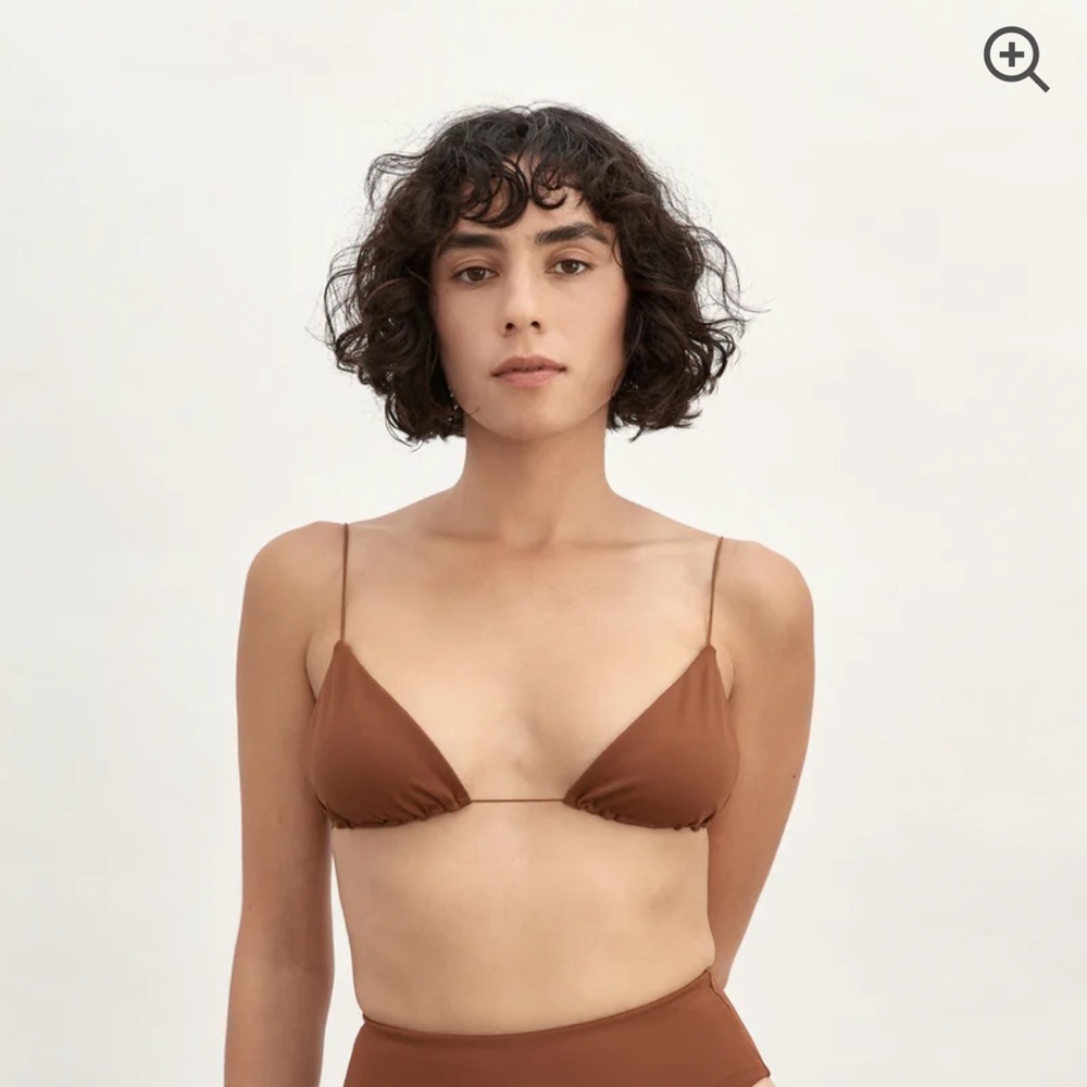 Ziah Fine Strap Triangle Top Bikini | Truffle